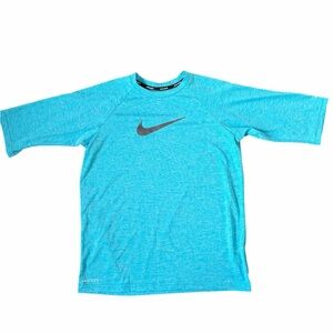 Nike Swim Dri-Fit Rash Guard XL Teal Short Sleeve Swim Shirt  sku#259